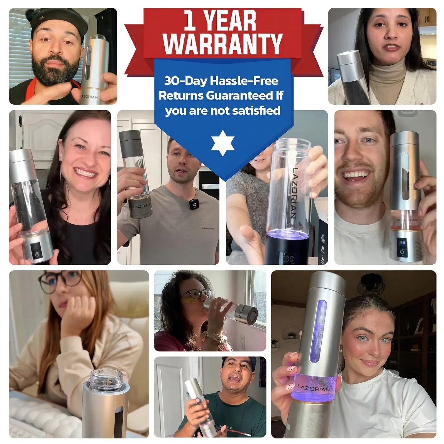 Lazorian Hydrogen Water Bottle Generator H8 Ultra-For ALL Beverages